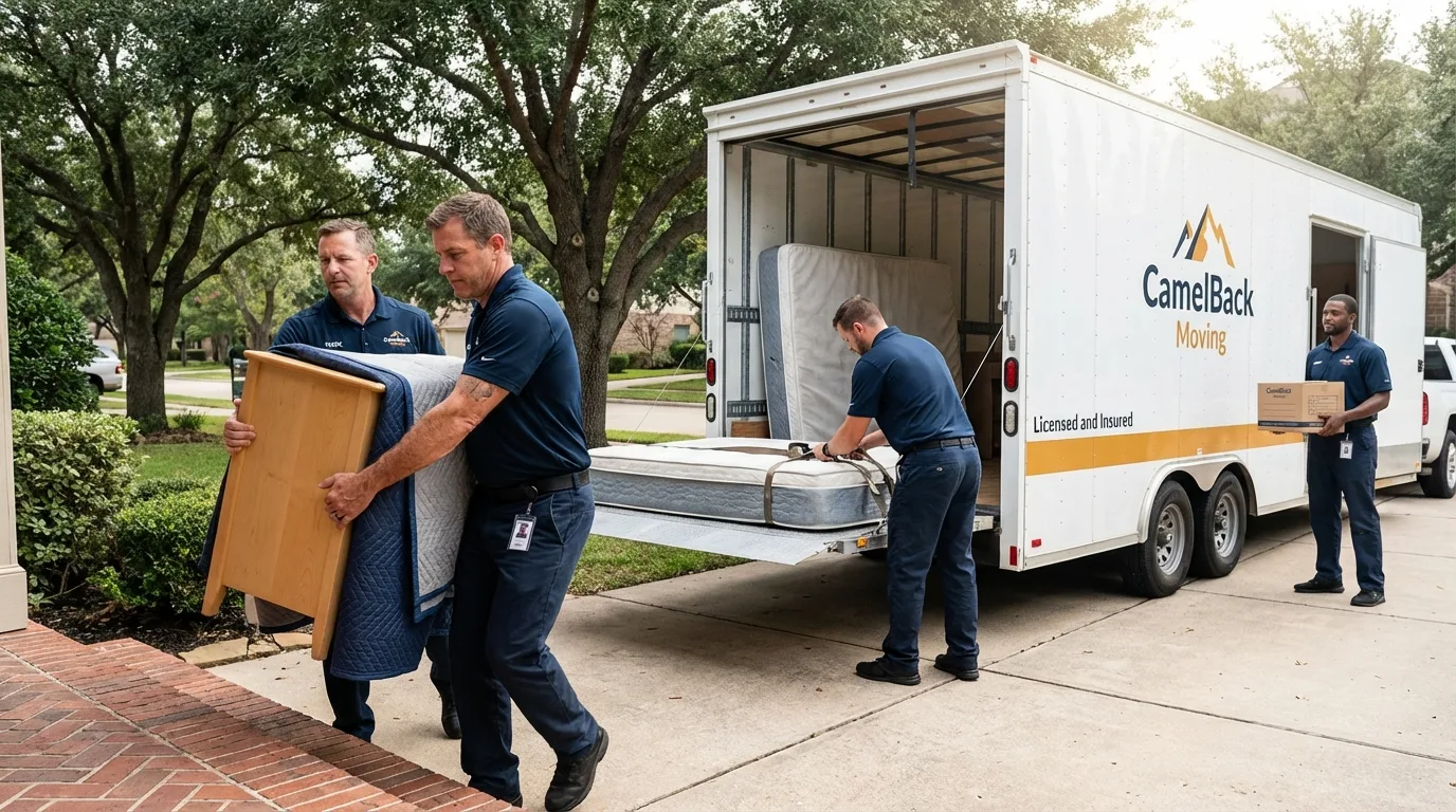 Crew loading residential truck for cross-state move from Pen Argyl, PA